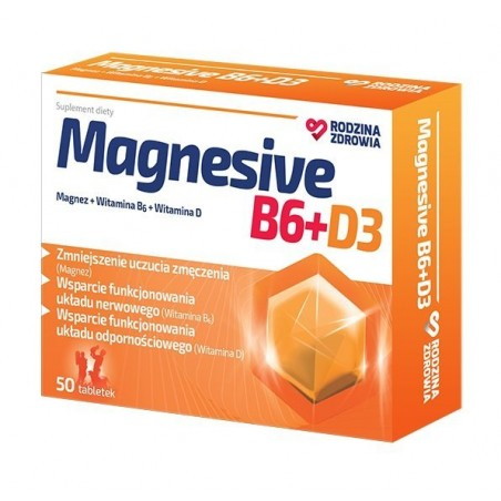 Magnesive B6+D3 ,50tabletek ,Rodzina Zdrowia