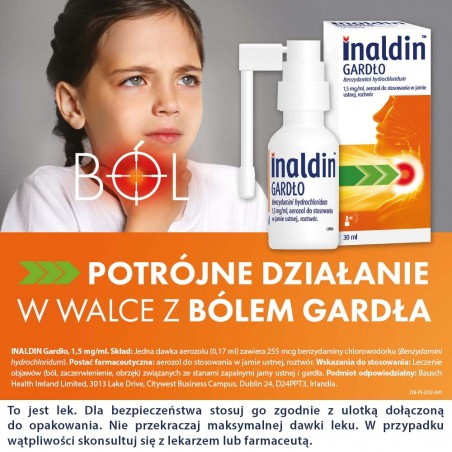 Inaldin Gardło, 1,5 mg/ml, aerozol , 30 ml