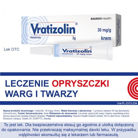 Vratizolin krem 0,03 g/g, 3 g