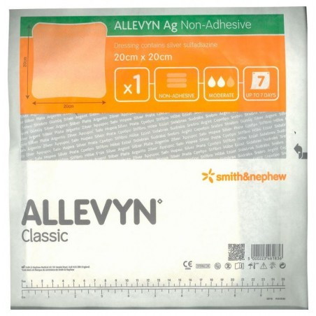 Allevyn AG Non Adhesive, opatrunek piankowy ze srebrem 20 cm x 20 cm, 1 sztuka