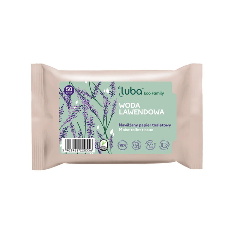 Luba Eco Family nawilżany papier toaletowy Woda lawendowa, 50 sztuk
