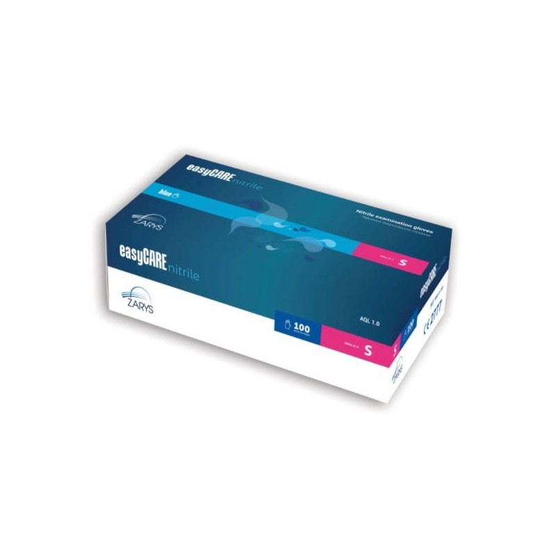 Rękawice easyCARE nitrylowe blue S, 100 sztuk