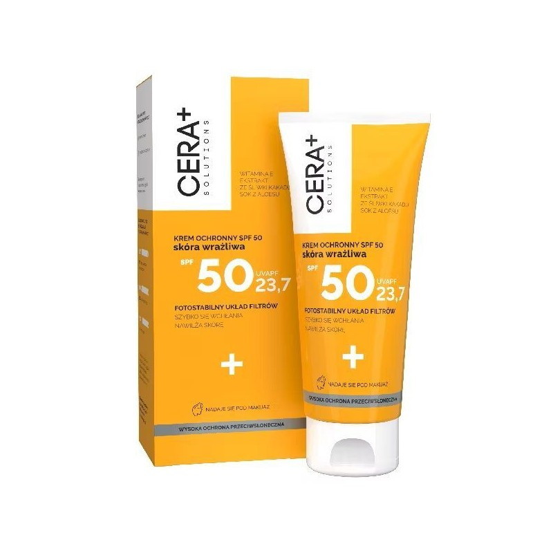 CERA+ solutions Krem ochronny SPF50 skóra wrażliwa, 50 ml