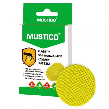 Mustico plastry odstraszające komary i meszki, 12 sztuk
