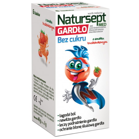 Natursept Med Gardło bez cukru, 6 sztuk, lizaki