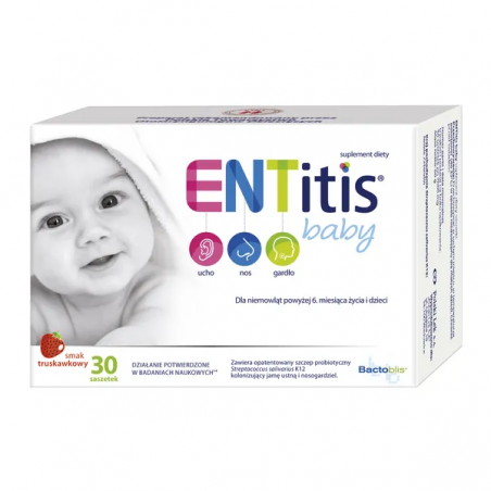 ENTitis Baby, smak truskawkowy, proszek w saszetkach, 30 sztuk