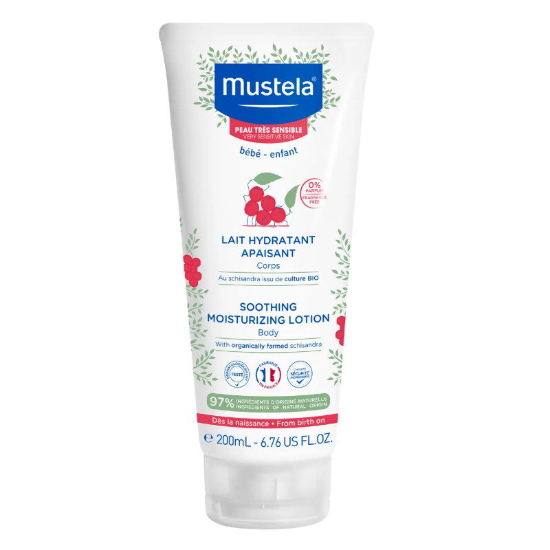 Mustela Bebe Enfant, mleczko łagodzące nawilżające do ciała, od urodzenia, 200 ml