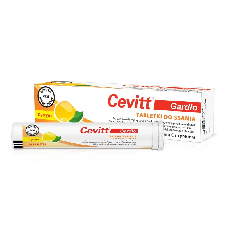 Cevitt Gardło cytryna, 20 tabletek