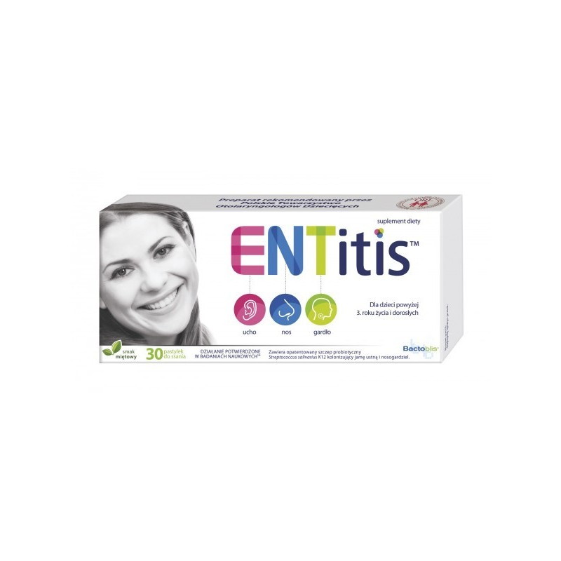 ENTitis smak miętowy, 30 pastylek