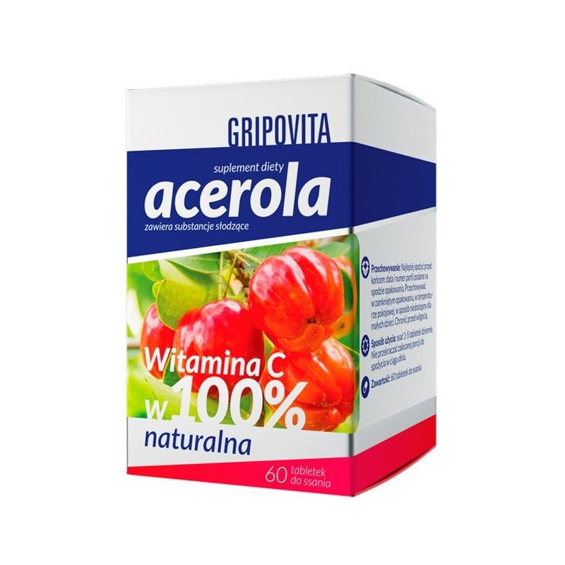 Acerola Gripovita, 60 sztuk, tabletki do ssania