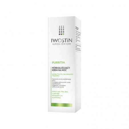 IWOSTIN PURRITIN Krem reduktor niedoskonałości na noc  - 40 ml