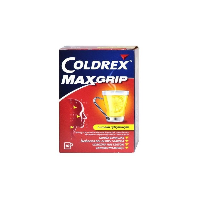 Coldrex MaxGrip Lek przeciw objawom przeziębienia i grypy 10 saszetek
