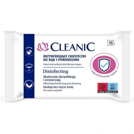 Cleanic Chusteczki dezynfekujące,  15 sztuk