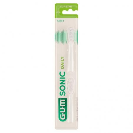 Sunstar Gum Sonic Daily wymienne końcówki do szczoteczki sonicznej białe, 2 sztuki