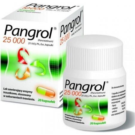 Pangrol 25 000 j.m., 20 kapsułek