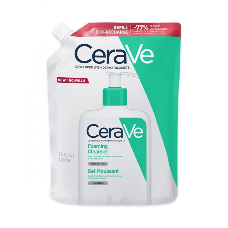 CeraVe Oczyszczający żel do mycia do skóry normalnej i tłustej, opakowanie uzupełniające, 473 ml