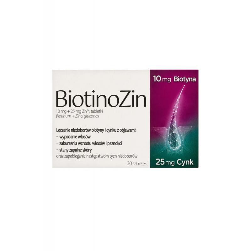 BiotinoZin 10 mg + 25 mg Zn2+, 30 tabletek