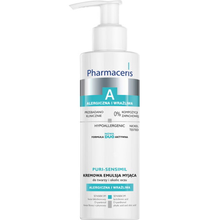 PHARMACERIS A PURI-SENSIMIL KREMOWA EMULSJA MYJĄCA do twarzy i okolic oczu, 190 ml