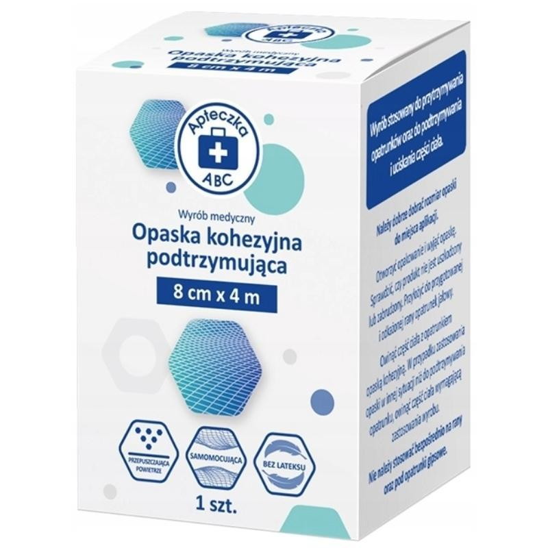 Apteczka ABC Opaska kohezyjna podtrzymująca 8 cm x 4 m, 1 sztuka