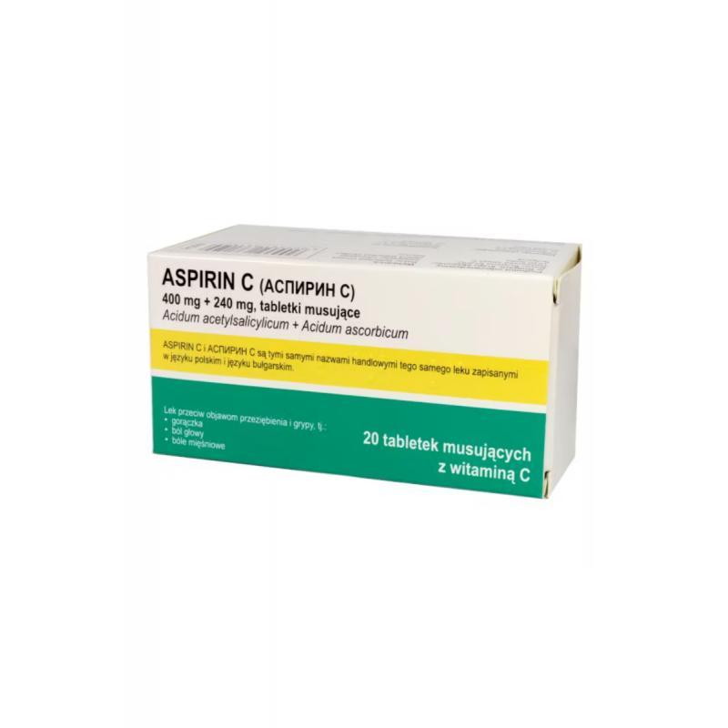 Aspirin C 400 mg + 240 mg, 20 tabletek musujących
