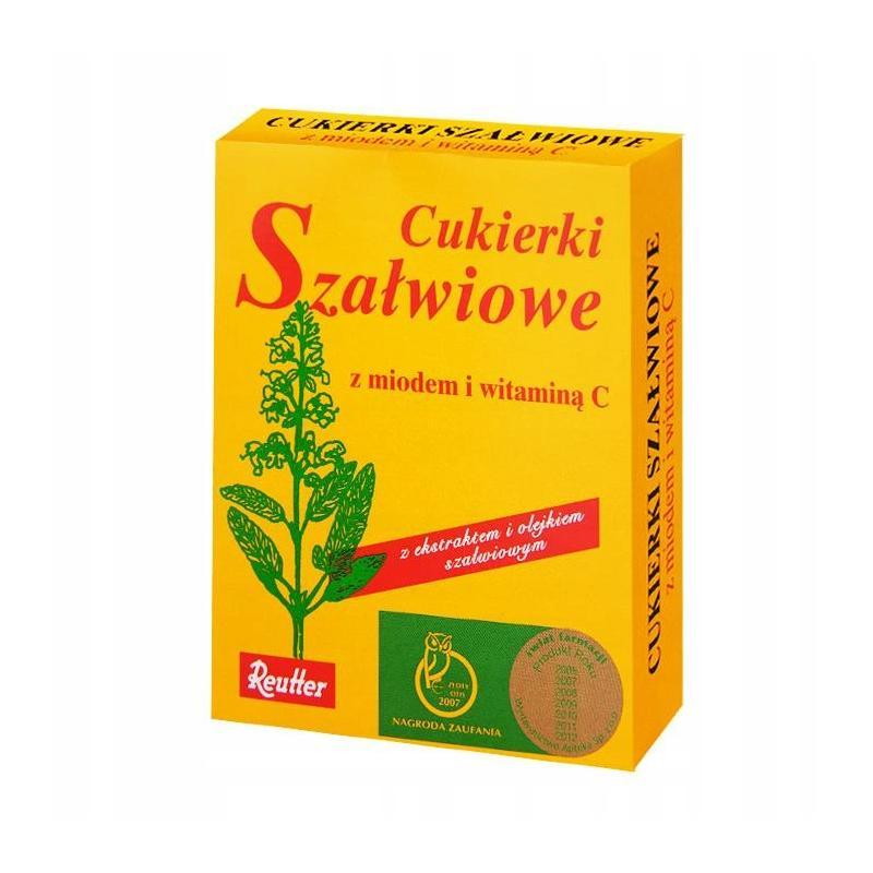 Cukierki szałwiowe z miodem i witaminą C, 50 g