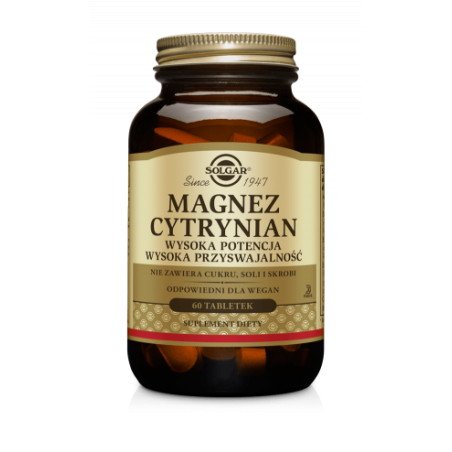 SOLGAR Magnez cytrynian 60 tabletek