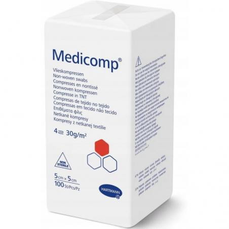 Medicomp Kompres niejałowy 5 cm x 5 cm, 100 sztuk