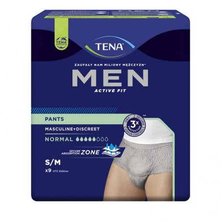 Majtki chłonne Tena Men Pants Normal grey S/M, 9 sztuk