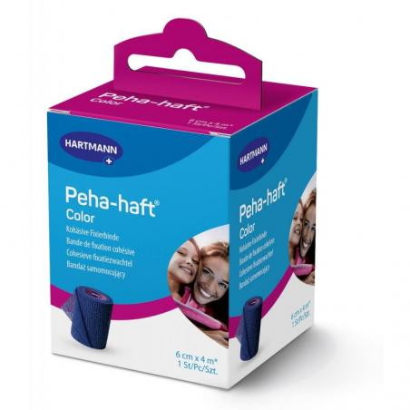 Peha-haft Color Opaska podtrzymująca niebieska 6 cm x 4 m, 1 sztuka