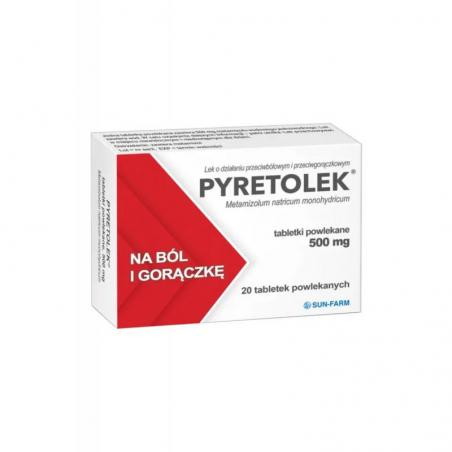 Pyretolek 500 mg, 20 tabletek powlekanych
