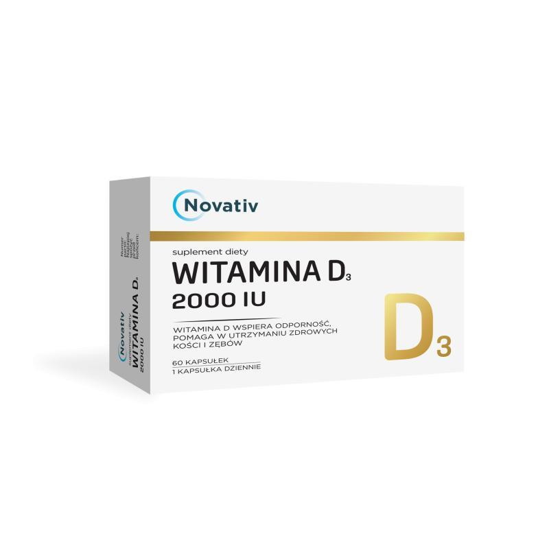 Novativ Witamina D3 2000 IU, 60 kapsułek