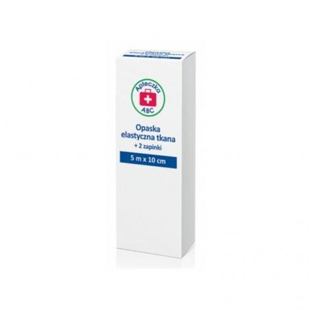 Apteczka ABC Opaska elastyczna tkana z 2 zapinkami, 10 cm x  5 m, 1 sztuka