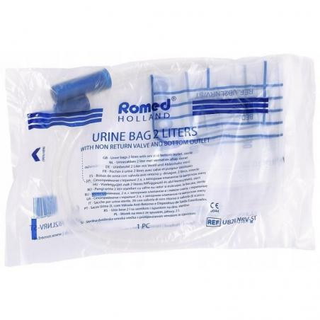 Romed Worek na mocz 2 l jałowy ze spustem, 1 sztuka
