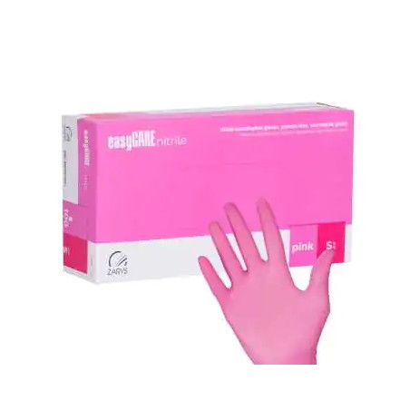 Rękawice easyCARE nitrylowe różowe S ,100 sztuk