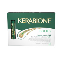 Kerabione Shots - wegańska płynna formuła dla włosów i paznokci,14 fiolek po 25 ml