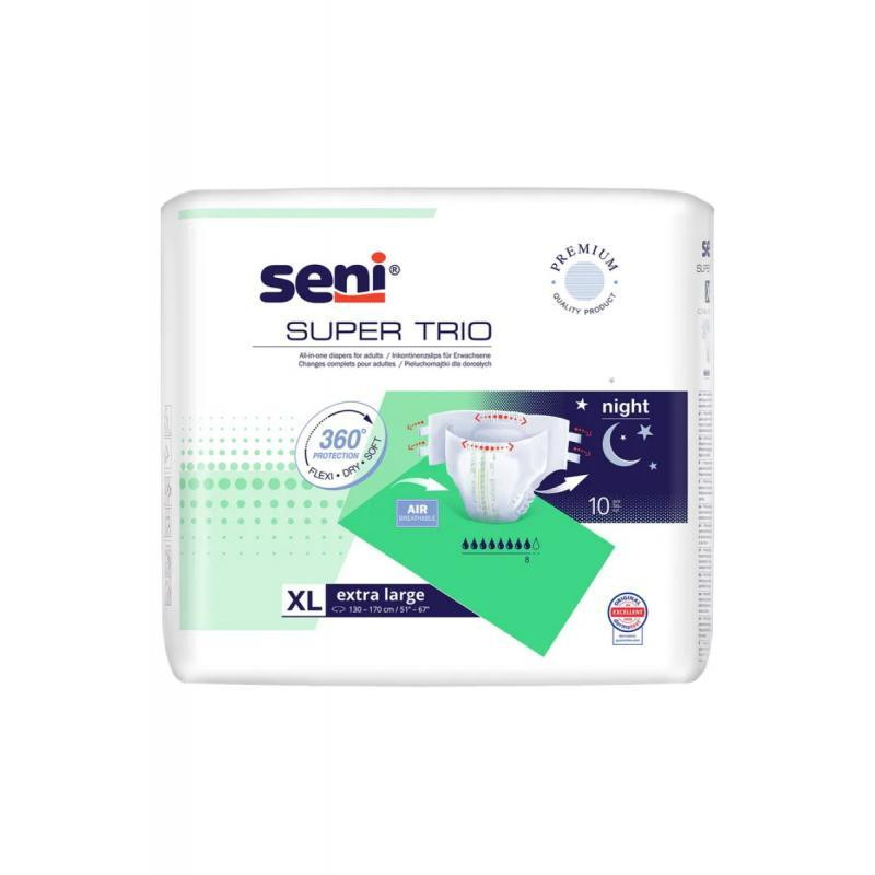 Seni Super Trio, pieluchomajtki, rozmiar XL, 10 sztuk