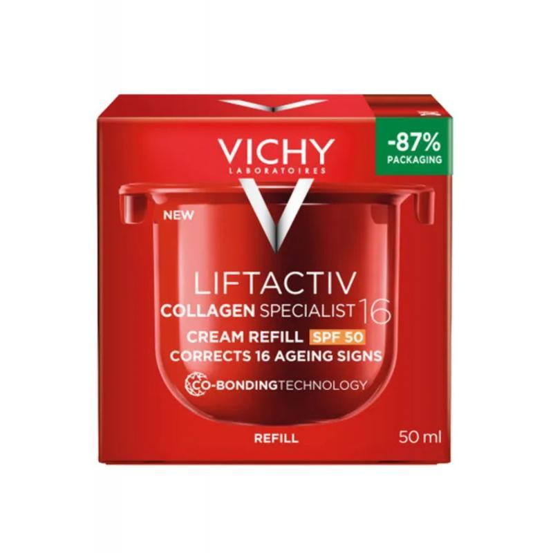 Vichy Liftactiv Collagen Specialist Krem SPF 50 redukujący 16 oznak starzenia, refill, 50 ml