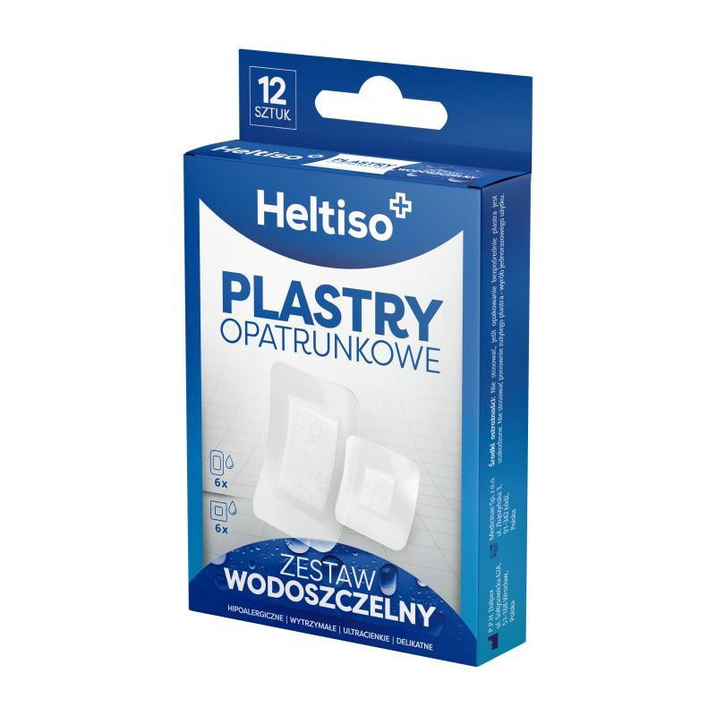 Heltiso Plastry opatrunkowe, zestaw wodoszczelny, 12 sztuk