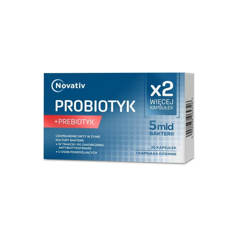 Novativ Probiotyk + prebiotyk 5 mld bakterii, 20 kapsułek