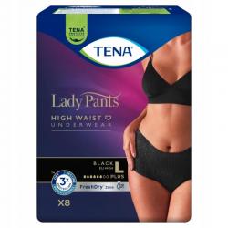Tena Lady Pants Plus Black, majtki chłonne, rozmiar  L, 8 sztuk