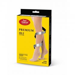 Pani Teresa Pończochy przeciwżylakowe Premium, rozmiar 2, zakryte, krótkie, beżowe, 1 para