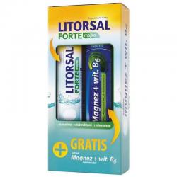Zdrovit Litorsal Forte, smak mojito, 24 tabletki musujące + Magnez z witaminą B6, smak cytrynowy, 24 tabletki musujące