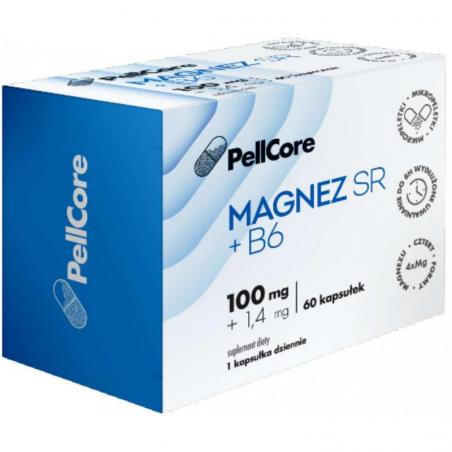 PellCore Magnez SR + B6, 60 kapsułek twardych