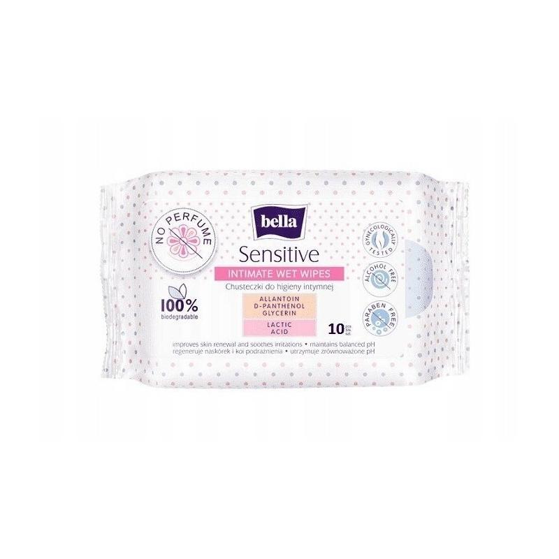 Bella Sensitive Chusteczki do higieny intymnej, 10 sztuk
