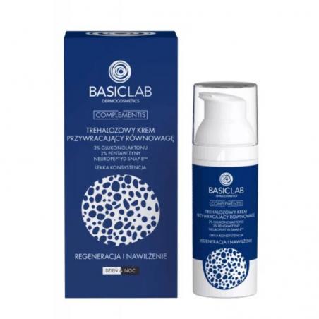 BasicLab Trehalozowy krem przywracający równowagę, lekka konsystencja, 50 ml
