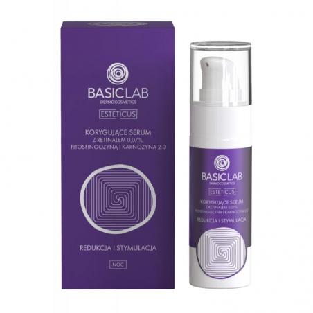 BasicLab Korygujące serum z retinalem 0,07%, fitosfingozyną i Karnozyną 2.0, 30 ml