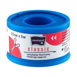 Matopat Classic Tkaninowy przylepiec na szpulce z nakładką 2,5 cm x 5 m, 1 sztuka
