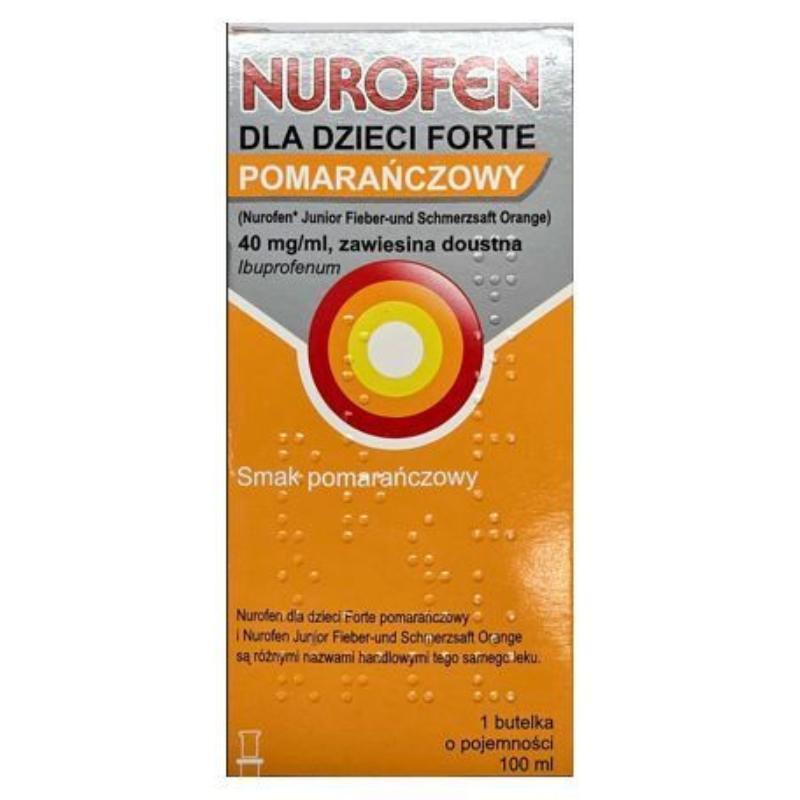 Nurofen dla dzieci Forte, 40 mg/ml, zawiesina doustna o smaku pomarańczowym, 100 ml
