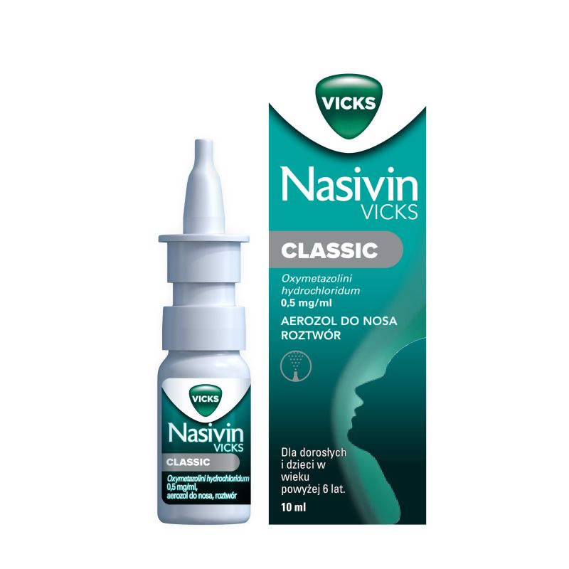 Nasivin classic 0,05%  aerozol do nosa, 10ml
