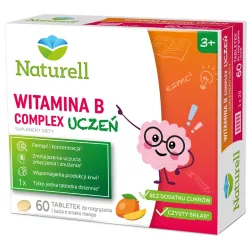 Naturell B Complex Uczeń, 60 tabletek do rozgryzania i żucia
